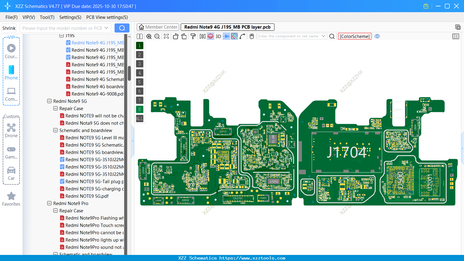 Xiaomi Redmi Note9 4G J19S_MB PCB Layer